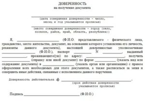 Доверенность На Получение Государственной Услуги