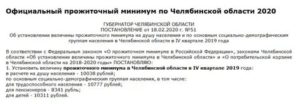 Прожиточный Минимум Для Расчета Субсидии В 2020 Году