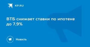 Снижение Процентной Ставки По Действующей Ипотеке В 2020 Году В Втб 24