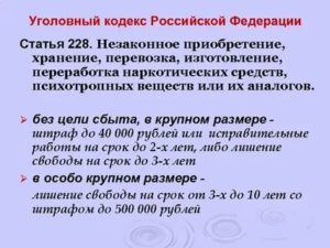 Статья ук рф 228 сбыт в крупном размере 2020