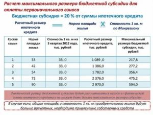 Размер субсидии за квадратный метр 2020