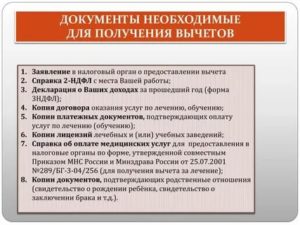 Список Документов Для Налогового Вычета За Лечение