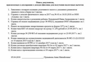 Список Документов Для Подачи 3ндфл 2020