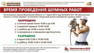 В Какое Время Можно Проводить Шумные Работы Москва
