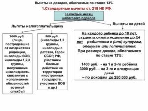 Ст 218 Нк Рф Стандартные Вычеты В 2020 Году На Ребенка
