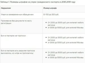 Сколько Штраф За Потерю Паспорта 2020 В России