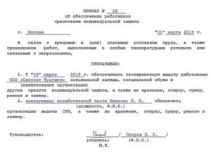 Приказ о сиз в школе