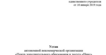 Пример Устава Некоммерческой Организации 2020 Пример Устава Некоммерческой Организации 2020