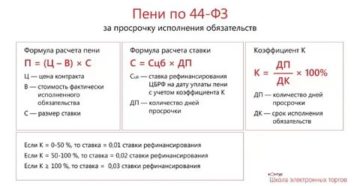 Пример Расчета Пени По 44 Фз 2020 Год