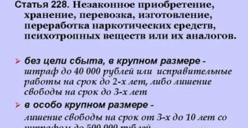 Уголовный кодекс рф 2020 статья 228 наказание