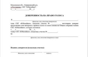 Доверенность На Право Голоса Представителю Члена Профсоюза На Общем Собрании