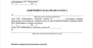 Доверенность На Право Голоса Представителю Члена Профсоюза На Общем Собрании