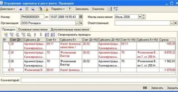Проводки по удержанному отпуску