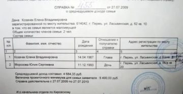 Какой документ подтверждает статус малоимущей семьи