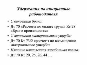 По удержанию по инициативе работодателя проводки