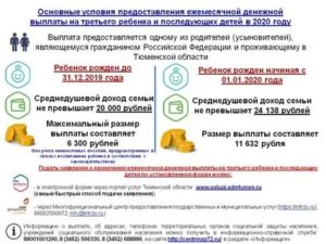 Пособие при рождении 3 ребенка в 2020 году в тюменской области