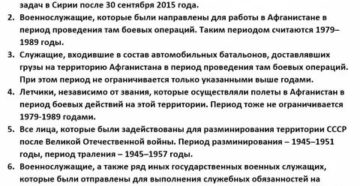 Льготы участникам боевых действий в сирии